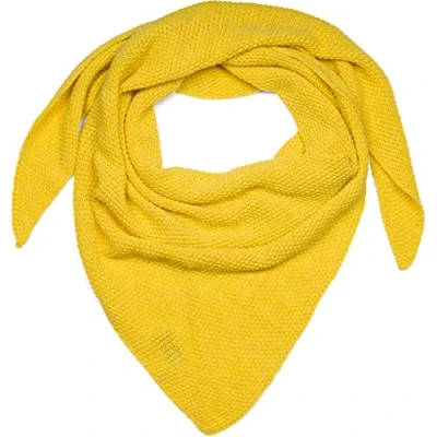 Imagen de styleBREAKER bufanda triangular de punto para señoras con diseño grano arroz en colores lisos, bufanda, ligera 01020042, color:Amarillo