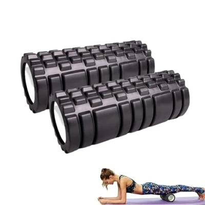 Imagen de 2ud Rodillo Masajeador. de Espuma para Terapia y Masaje Muscular. Pilates Yoga. Fitness Foam Roller. Cilindro gomaespuma alivio dolores entrenamiento. 33x14cm