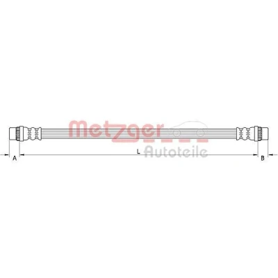 Imagen de METZGER 4111586 Latiguillos de Freno Eje trasero izquierda, trasero, derecha, interior 188 RENAULT: Captur