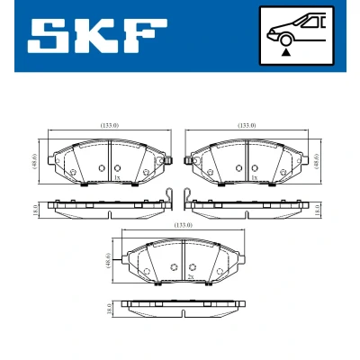 Imagen de SKF VKBP 80305 A Juego de pastillas freno con avisador acústico desgaste