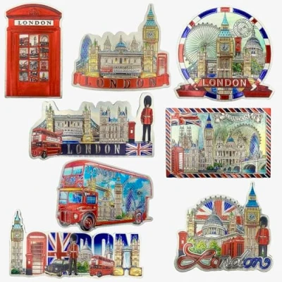Imagen de Imán para nevera con diseño de bandera británica Londres, la 8 imanes Londres Souvenirs