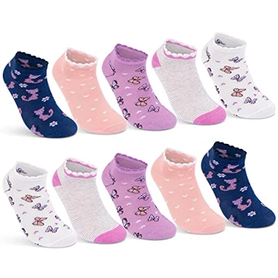 Imagen de sockenkauf24 10 pares Calcetines Cortos para Niños y Niña Algodón (23 26, 1)