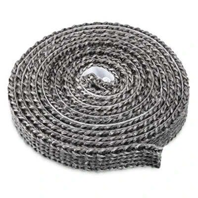 Imagen de Navaris Junta para Chimenea y Estufa Burlete Aislante Puerta o Cristal de chimeneas leña Cinta Plana autoadhesiva 2 M Largo x 15 MM