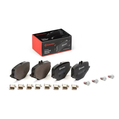 Imagen de BREMBO P 50 167 Juego de pastillas freno preparado para indicador desgaste con tornillos pinza freno, Chapa antichirridos accesorios