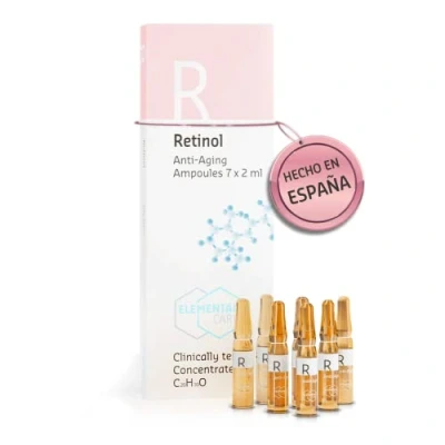 Imagen de NUEVO Retinol Ampollas 7 x 2 ml Serum Alta Dosis Reduce las Arrugas un 63% en 3 Meses + Ojeras y Acne Instantaneo Flash Efecto Lifting Inmediato Elemental Care