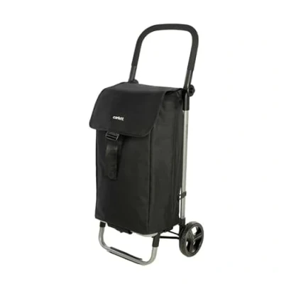 Imagen de Carlett Lite Style LETT201 L2 Carro de la Compra Ligero y Plegable Carrito Supermercado Capacidad XL 60L Manillar Ajustable Diseño Compacto Negro