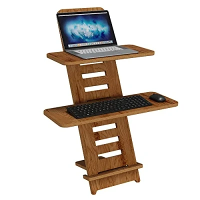 Imagen de Standing Desk Mesa de pie, Soporte Escritorio, Madera, Escritorio para Ordenador portátil, Accesorio Altura Regulable