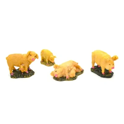 Imagen de 4 x Cerdos y lechones . figuritas de Navidad 6cm. Conjunto Escena Natividad, Figuras .Animales, Nacimiento jesús. 3 Reyes. oficios belén, Dios. Accesorios para Modelos a Escala