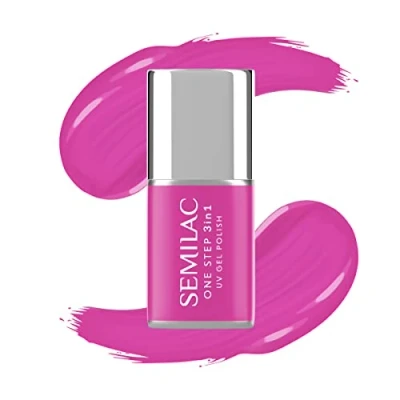 Imagen de Semilac One Step S685 Esmalte de uñas UV 3 en 1 (7 ml), color rosa y morado