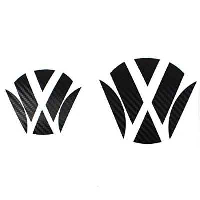 Imagen de FINEST FOLIA Logotipo para chapa en negro carbón parte delantera y trasera de VW Golf 7 VII GTI, GTD R, Turbo