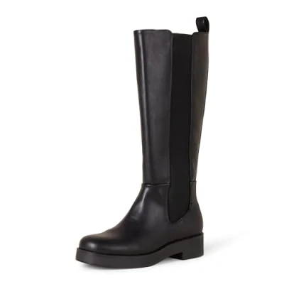 Imagen de Amazon Essentials Bota Alta con Fuelle Mujer, Negro, 36 EU