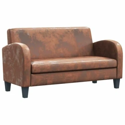 Imagen de vidaXL Sofá 2 Plazas con Reposabrazos Ante Marrón Asiento Sillón Silla Mueble