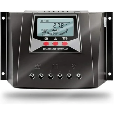 Imagen de SolaMr 80A Controlador Solar de Carga 12V/24V/36V/48V Voltaje Identificación Automática Regulador Inteligente con Pantalla LCD para Sistemas Solares Domésticos WP8048D