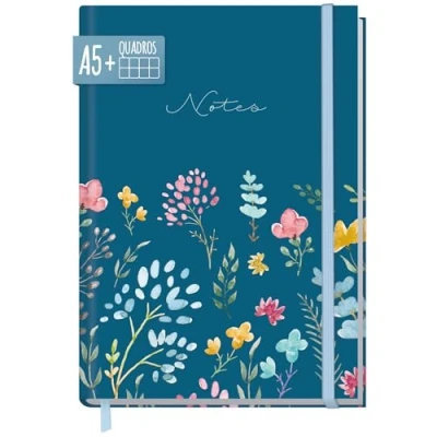 Imagen de paper&amp;you® cuaderno A5+ a cuadros con banda elástica [Happy Flower] 156 páginas, 78 hojas, como diario de balas, diario, notas, sostenible y respetuoso el medio ambiente
