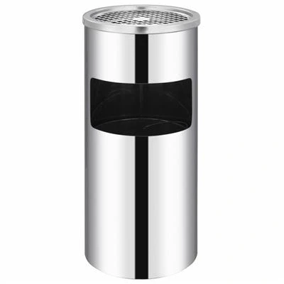 Imagen de vidaXL Papelera para cenicero de Pared (Acero Inoxidable, 26 L)
