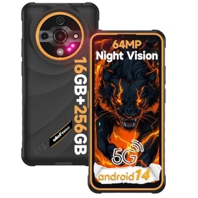 Imagen de Ulefone Armor X31 Pro Movil Resistente, 16GB+256GB/2TB, Android 14 Moviles Indestructibles, 6050mAh, 64MP+25MP Visión Nocturna Móvil Rugerizado, 120Hz 6.56&quot; FHD+, Dual 5G SIM/NFC/GPS/Face ID Naranja