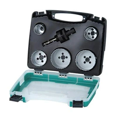 Imagen de wolfcraft Juego de sierra corona BiM para,nstalaciones sanitarias, 6 piezas, 5422000, Para madera, plásticos, metales y materiales obra en seco, diámetro 25 83 mm, profundidad corte 40 mm