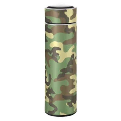 Imagen de KAAVIYO Ejército de Camuflaje Camping Verde Botella Agua Frasco Vacío Aislamiento Acero Inoxidable Prueba Fugas