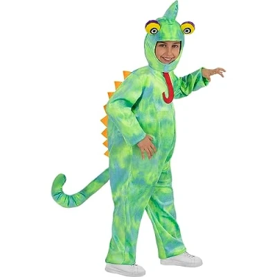 Imagen de Funidelia Disfraz de camaleón para niño y niña Animales niños divertidos accesorios Fiestas, Carnaval Halloween Talla 10 12 años Verde