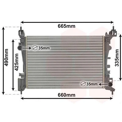 Imagen de VAN WEZEL 37002574 Radiador, refrigeración del motor Aluminio 540 375 25 Aletas unidas mecánicamente OPEL: Corsa D Hatchback