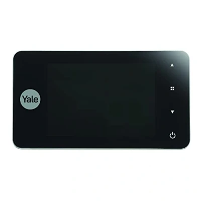 Imagen de Yale Electronic Mirilla digital con autoimagen 45 4500 1440 00 60 01, plateada, vista en vivo, cámara de alta calidad, ángulo visión 105, grabación imágenes, timbre integrado