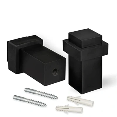 Imagen de LouMaxx Tope para puerta de acero inoxidable con Tornillos Juego 2 topes en negro mate el suelo tornillo