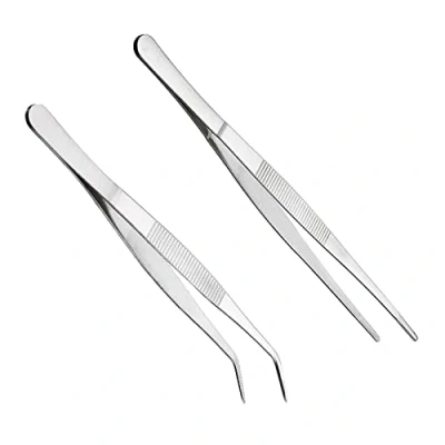 Imagen de Pinzas de Precisión Rectas, Cocina Profesionales, Acero Inoxidable, Flexión Multifunción, con Puntas Dentadas Precisión(14 cm)