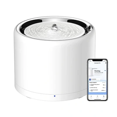 Imagen de PETKIT Bomba de Agua Inalámbrica Automática Fuente Inteligente para Gatos y Perros, Forro Acero Inoxidable, no es Fácil Retener Bacterias
