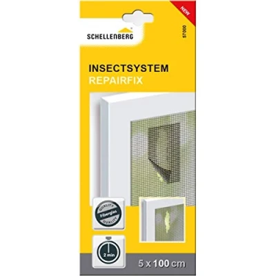 Imagen de Schellenberg 57000 Mosquitera reparación de cinta adhesiva tejido fibra vidrio, antracita, 5 x 100 cm