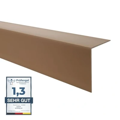 Imagen de Quest Protector de bordes PVC, sin cinta adhesiva, borde y protección esquinas, perfil angular, 50 x mm, 200 cm, color marrón