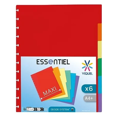 Imagen de Viquel Juego de 6 separadores Maxi A4 con perforación especial para puerta vista GEODE bolsillos extraíbles