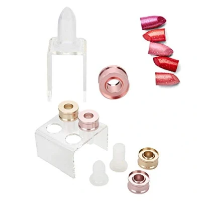 Imagen de Molde de lápiz labial, 12.1 MM DIY Lip Silicone Balm hecho en casa Mold Circle Crafts Kit herramientas maquillaje cosmético(02# Juego cuatro orificios)
