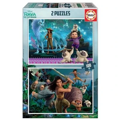 Imagen de Educa Raya &amp; The Last Dragon. Set de 2 Puzzles con 100 Piezas. Medida aproximada una Vez montados: 40 x 28 cm. Compuesto por Grandes Piezas Perfectamente acabadas. A Partir 6 años (18883)