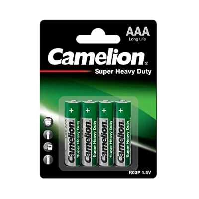 Imagen de Camelion R03P BP4G Single Use Battery AAA Zinc Carbono 1,5 V Pilas (Single Battery, AAA, Carbono, Cilíndrico, V, 4 Pieza(s))