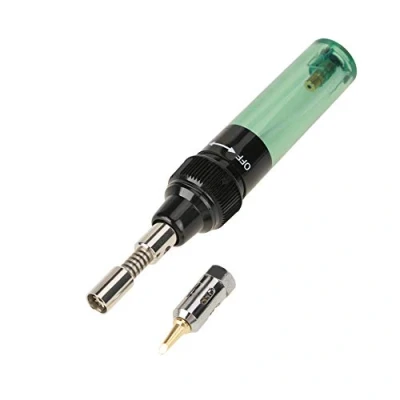 Imagen de Pistola de Soldador Gas, Inalámbrico Soldadura Butano Gas Soldering Iron con Forma Bolígrafo para a Temperatura la Llama 1300 C (Verde)