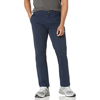 Imagen de Amazon Essentials Pantalones Chinos de Pitillo, elásticos, Informales Hombre, Azul Marino, 33W / 28L