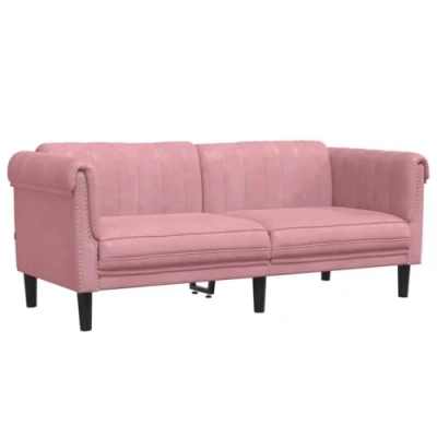 Imagen de vidaXL Sofá de 2 Plazas, Asiento Relax con Respaldo Reposabrazos, Sillón Tapizado Televisión, Mueble para Salón Hogar, Terciopelo Rosa