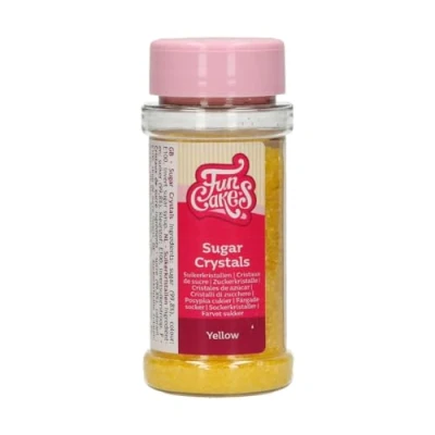 Imagen de FunCakes Sugar Crystals, Amarilla: Espolvoreado para Tartas, Gran Sabor, Perfecto Decorar Cupcakes. 80 g.