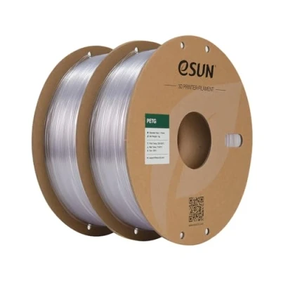 Imagen de eSUN Filamento PETG 1.75mm, Impresora 3D PETG, Precisión Dimensional +/ 0.05mm, 1KG por Carrete, 2 Carretes para de Impresión 3D,Natural+Natural