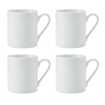 Imagen de Mikasa Egret Juego de tazas porcelana fina, 4 blancas clásicas para té y café, 380ml Caja regalo aptas lavavajillas