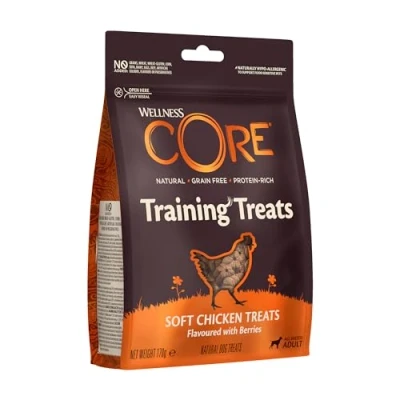 Imagen de Wellness CORE Training Treats Pollo &amp; Bayas 170 g Suave Perro golosinas sin azúcar añadido Cereales con Alto Porcentaje de Carne, Entrenamiento