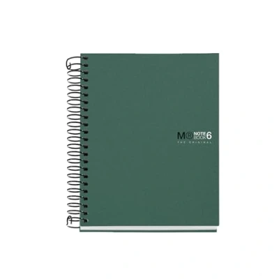 Imagen de Miquelrius Cuaderno A6 Notebook The Original, 6 franjas de colores, Cubierta polipropileno opaco, Tamaño 105 x 148 mm, Sin taladros, 150 Hojas 70 g/m², Cuadrícula 5 Color Kaki