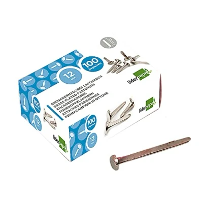 Imagen de Encuadernadores liderpapel niquelados n.6 27,5 mm caja de 100 unidades