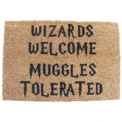 Imagen de FastCraft Harry Potter Inspired Wizards Welcome Muggles Tolerated Door Mat