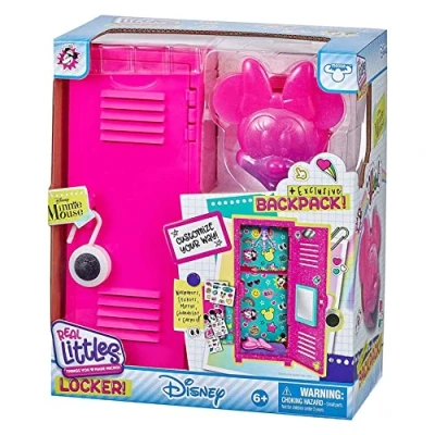 Imagen de Cefa Toys Real Littles Mini Taquilla Disney, Pequeña de Disney con Mochila Minnie, Candado y Pegatinas, Apta para Niñas a Partir 6 Años