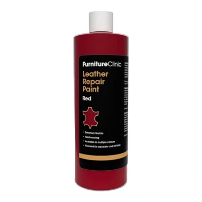 Imagen de Pintura y tinte para reparación de cuero, colorante autosellante una rápida fácil adecuado sofás asiento coche zapatos (500ml, Rojo)