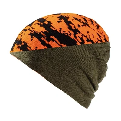 Imagen de K &amp; S Gorro reversible de camuflaje naranja y verde oliva Buena visibilidad en la caza presión deriva