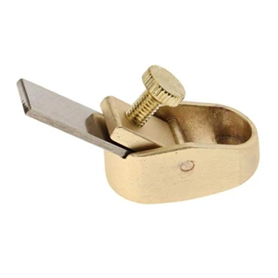 Imagen de Herramienta de mano cepilladora madera para pulgar avión mano, mini plano recorte superficies carpintería alisado bordes (XS, dorado)