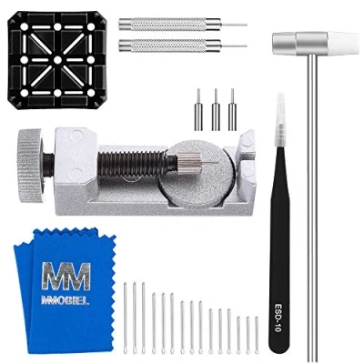 Imagen de MMOBIEL Kit de Herramientas 24 en 1 para Remover Perno Correa Reloj con Puntas Extra, Pernos, Sujetador, Martillo