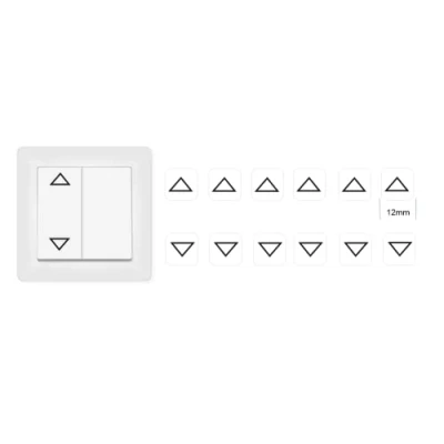 Imagen de 12 pegatinas para interruptor de flecha hacia arriba y abajo persianas (RP17 (12 mm)